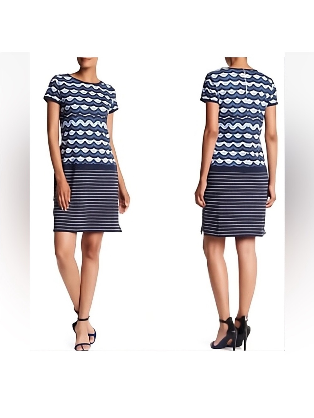 Tommy Bahama Cotton Summer Dress T Shirt Dress Blue Making Waves Dress Small